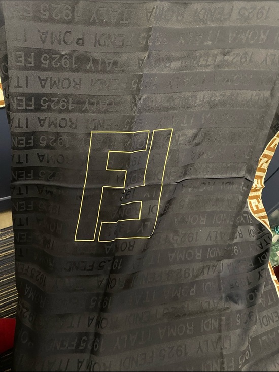 Fendi Accessories - Fendi exclusive Black Scarf with Yellow Outlined 'FF' Logo limited edition NWB